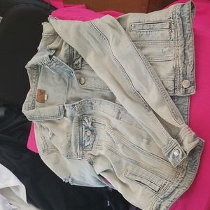 $15 add on - light jean jacket distressed euc